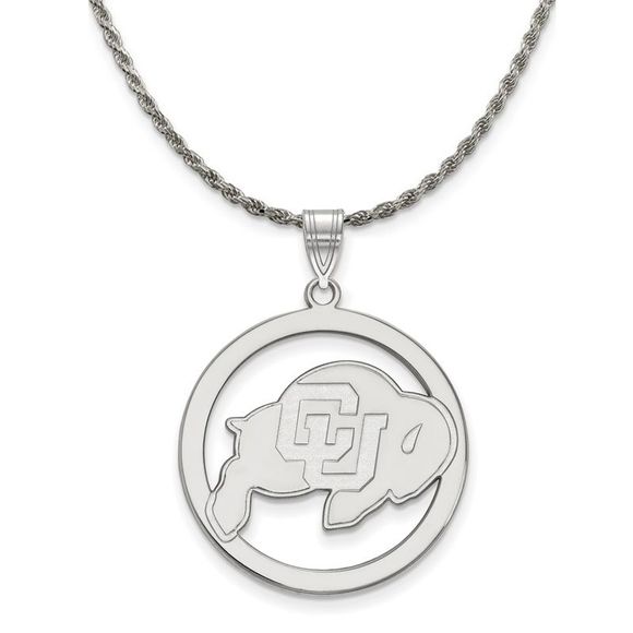 Sterling Silver U. of Colorado Large Circle Pendant...
